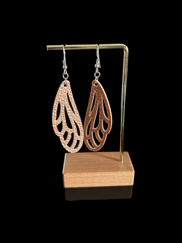 Boucles D'oreilles Lanières Cuir Et Chaînes - Finition Vieil Or, Sans Nickel, Modèle 710