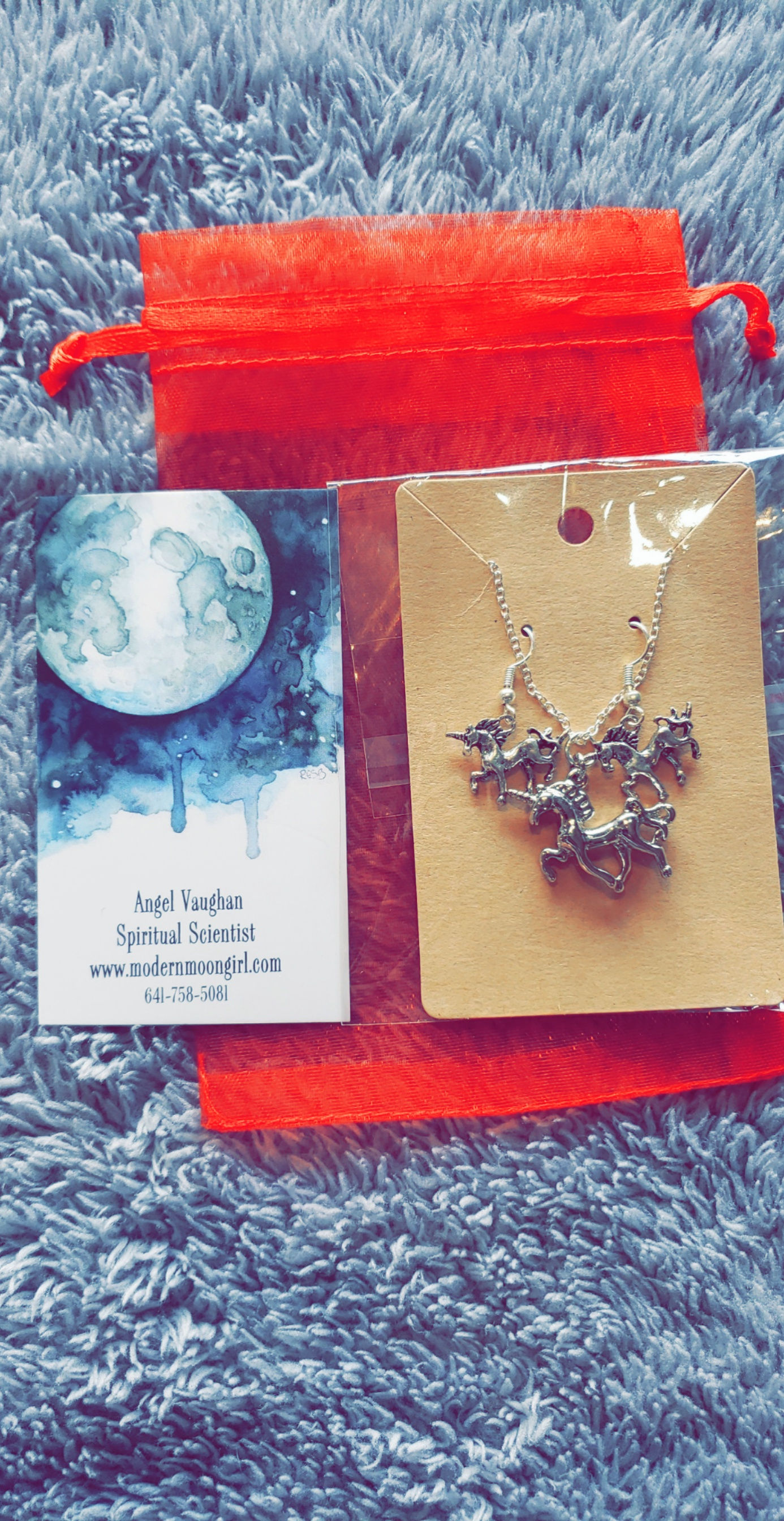 Unicorn Necklace and Earrings 