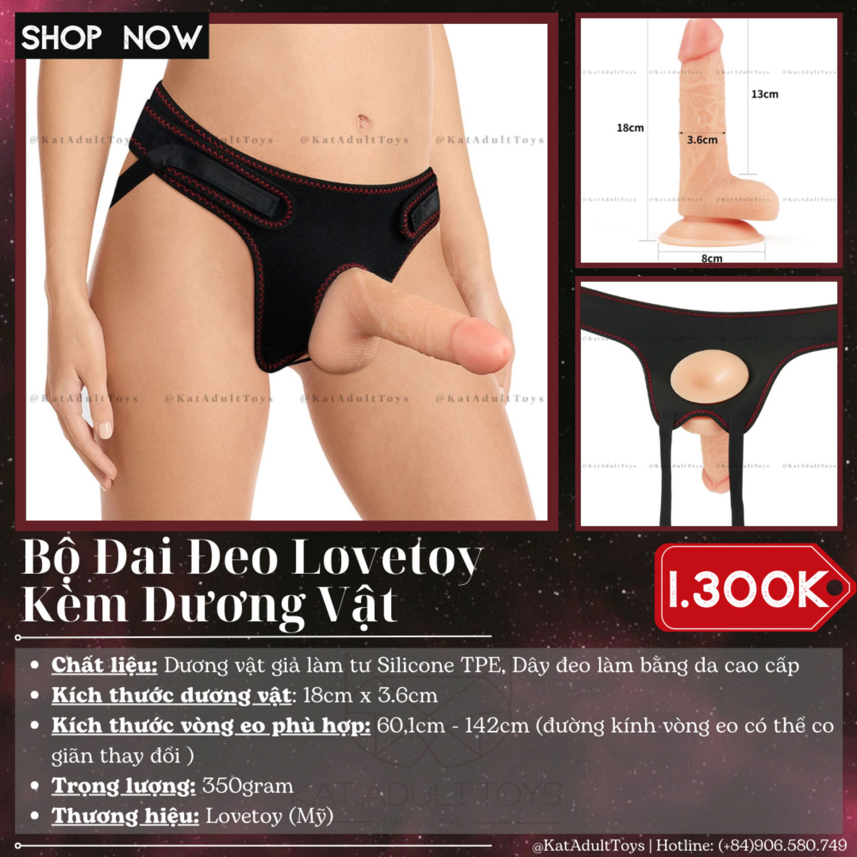 BỘ ĐAI ĐEO LOVETOY KÈM DƯƠNG VẬT