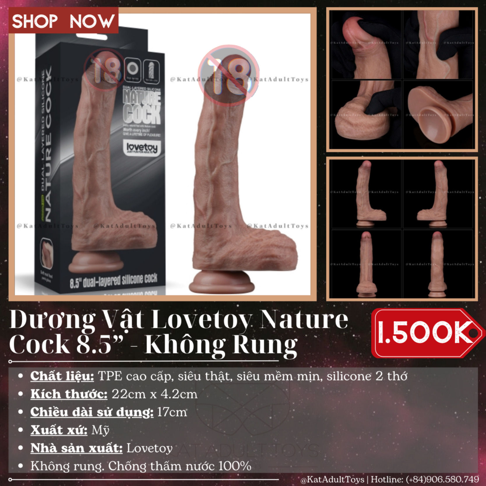 DƯƠNG VẬT LOVETOY NATURE COCK 8.5” - KHÔNG RUNG