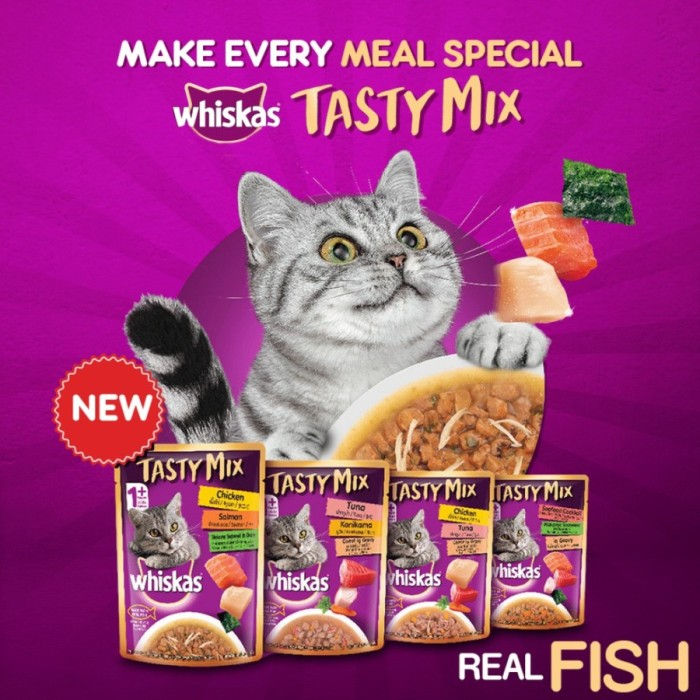 Thumbnail: Whiskas Wet Food Pouch 70/80g Kitten Junior Adult Senior 7+