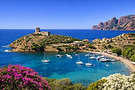 Corsica - Girolata bay and Genoese tower — sailing yacht charter Corsica French Mediterranean.