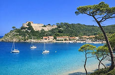 Luxury Yacht Charter – Discover Port Cros: Stunning views overlooking the beautiful harbor town, the vibrant waterfront, and the coastline.