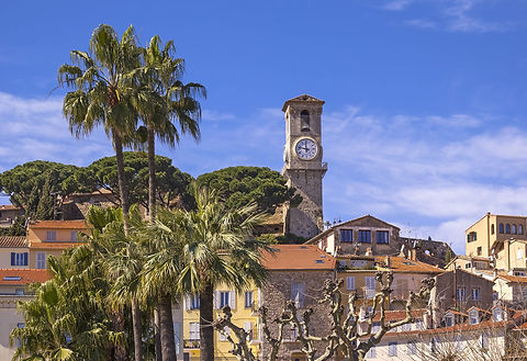 Luxury bareboat sailing yachts and catamarans anchored in the glamorous bay of Cannes, Côte d’Azur, France.