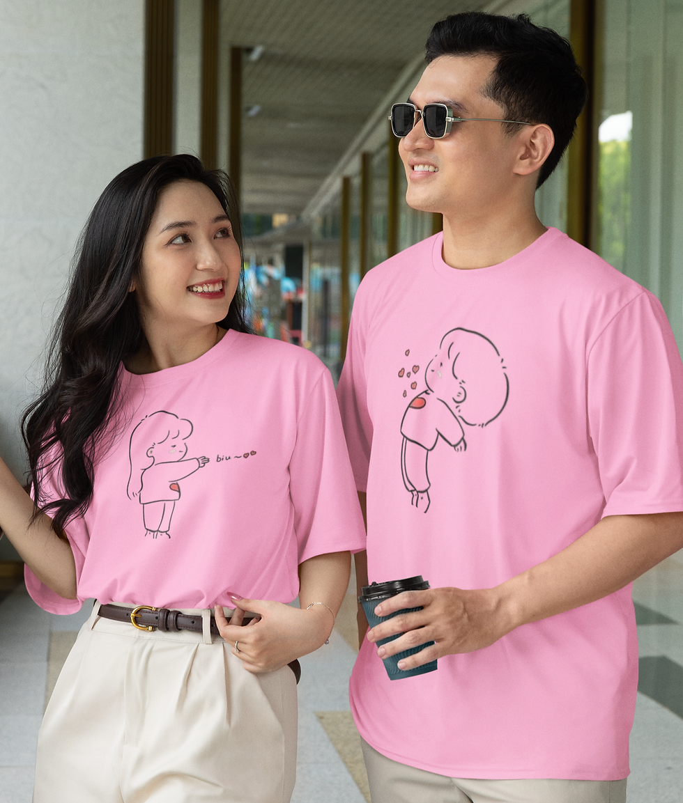 Custom made Couple cute printed tshirts available in every colour