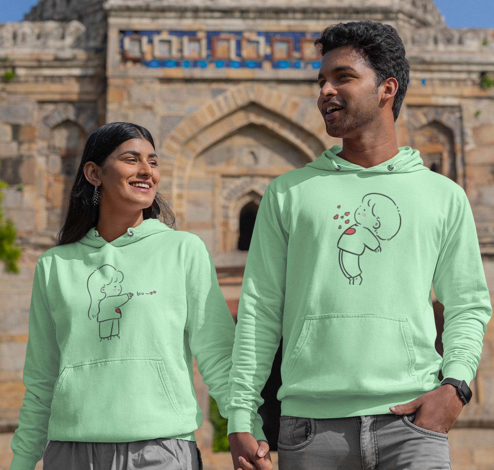 adorable matching hoodies for couples. Custom designs, soft cotton comfort, and perfect gift ideas