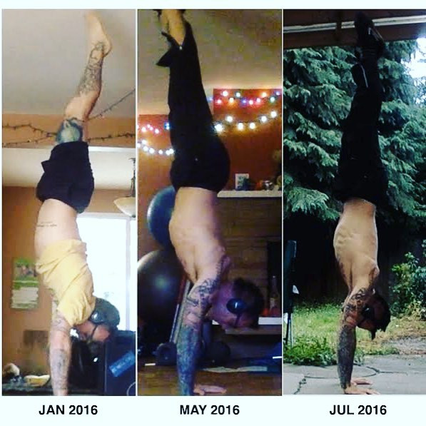 During this time period, I went from a 5 second HS to a 65 second handstand, and also achieved the straddle press handstand.