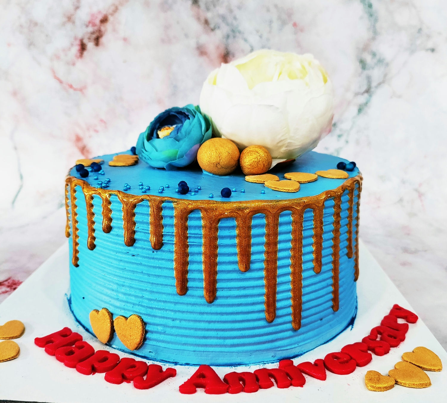 Wedding anniversary cake | Pista inside