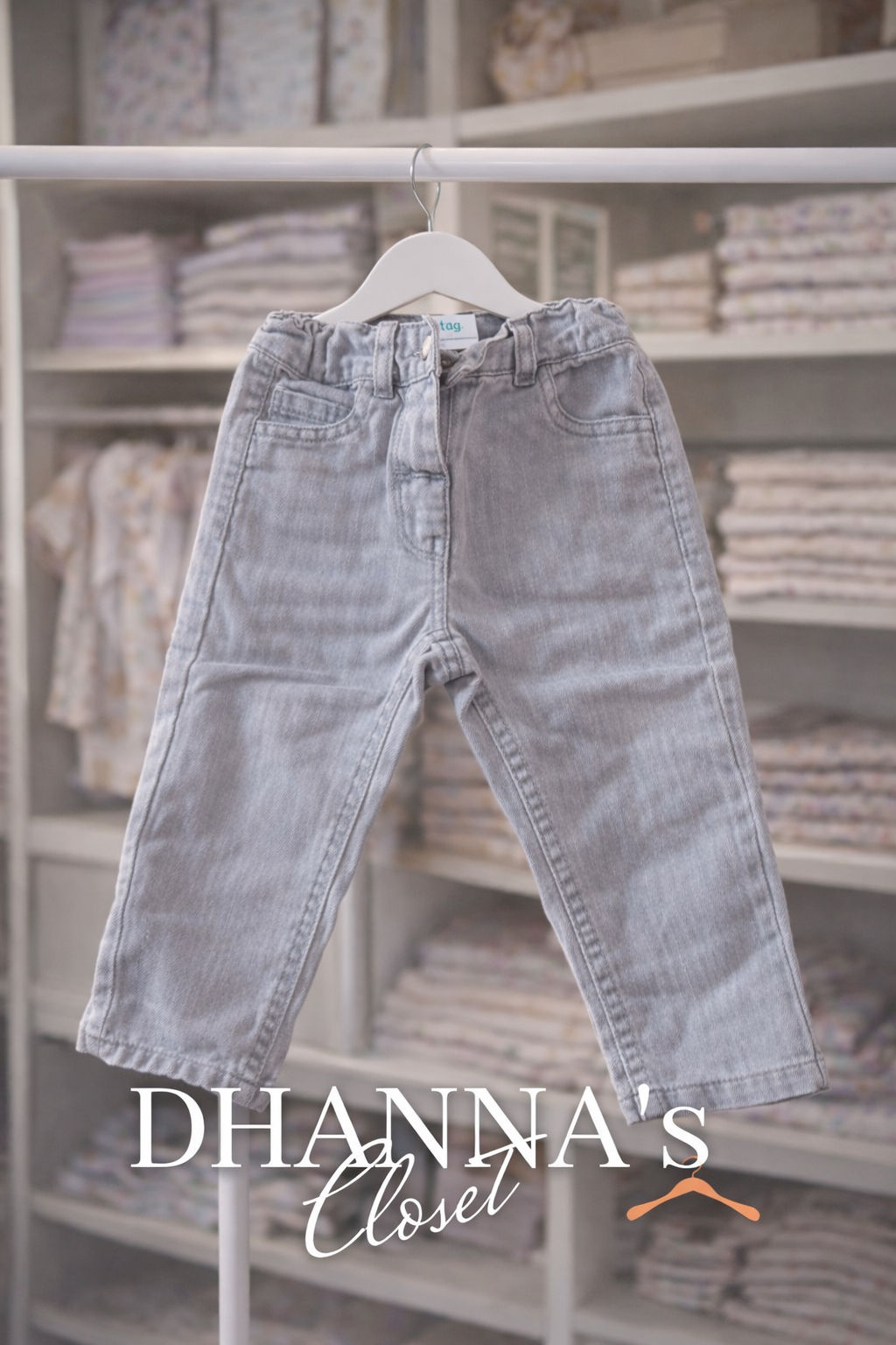 Pantalon en denim gris pour bébé – GAP (12 mois)