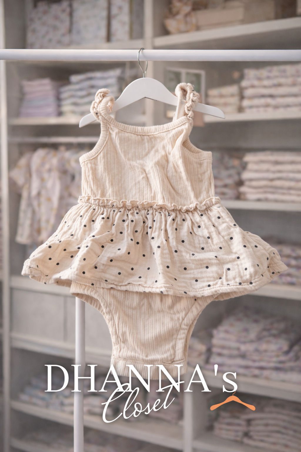 Barboteuse robe bébé crème à pois – Baby GAP (6-12 mois)