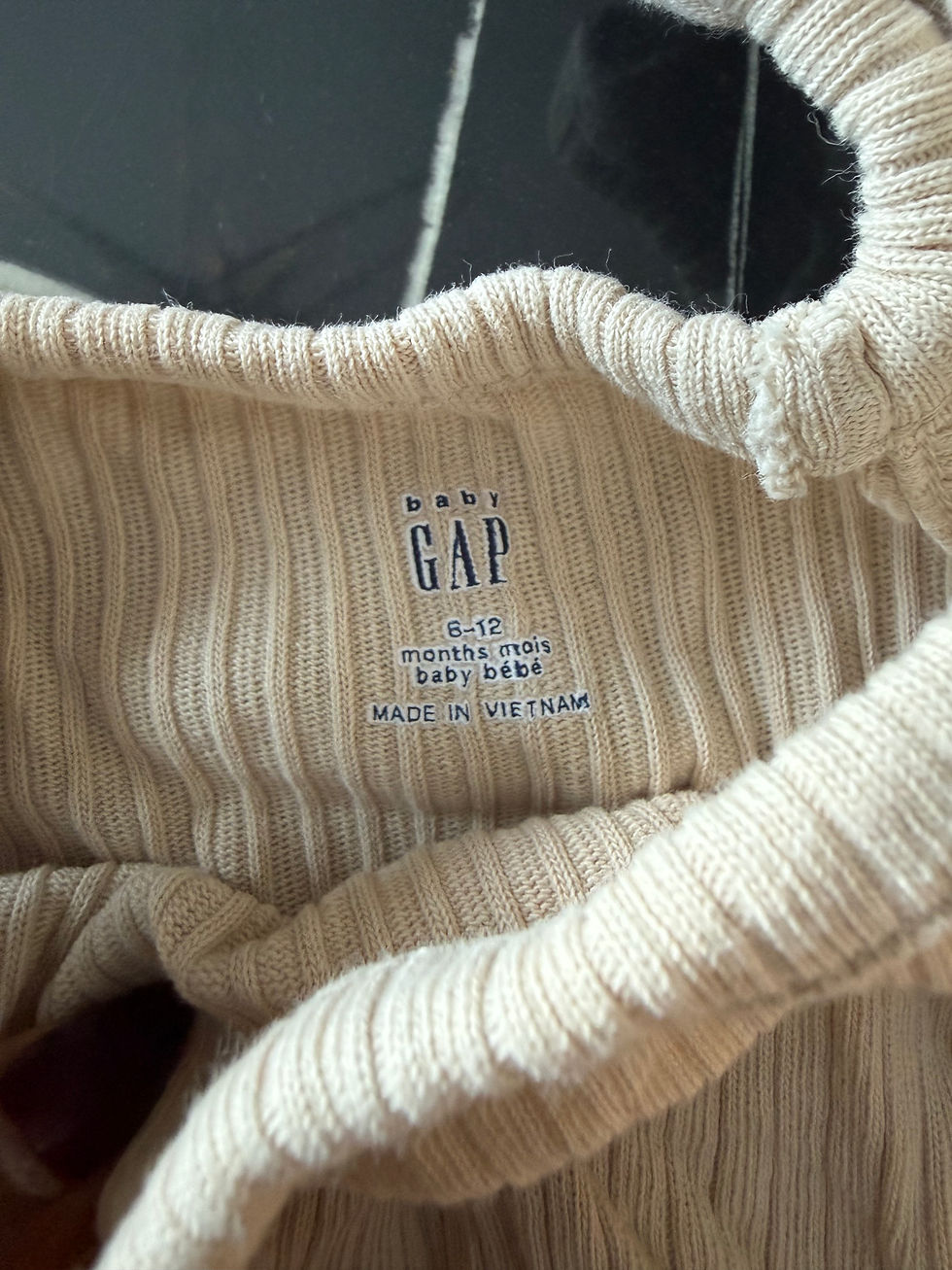 Miniature : Barboteuse robe bébé crème à pois – Baby GAP (6-12 mois)