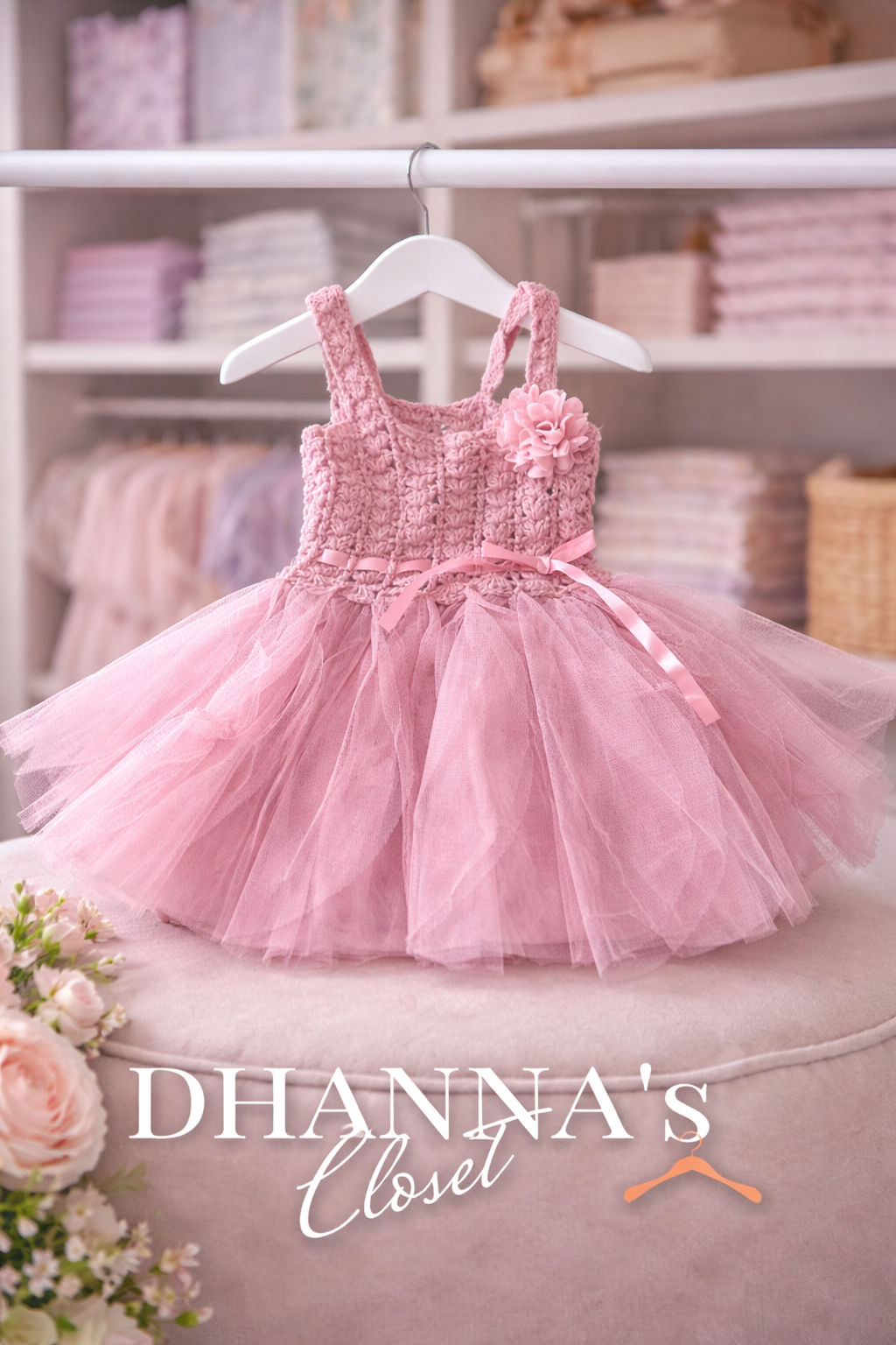 Robe tutu rose pour bébé – 0-6 mois