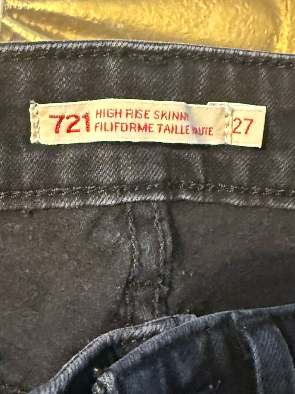 Miniature : 🖤 Jean skinny taille haute – Noir classique  Modèle : 721 High Rise Skinny | Ta
