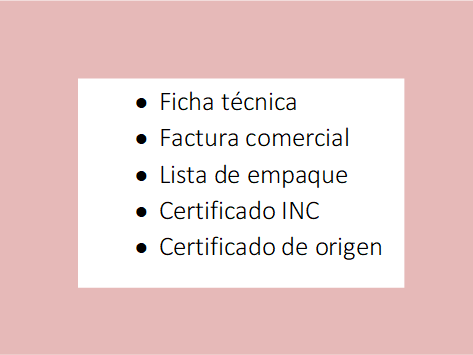 Documentos exigidos para la exportación