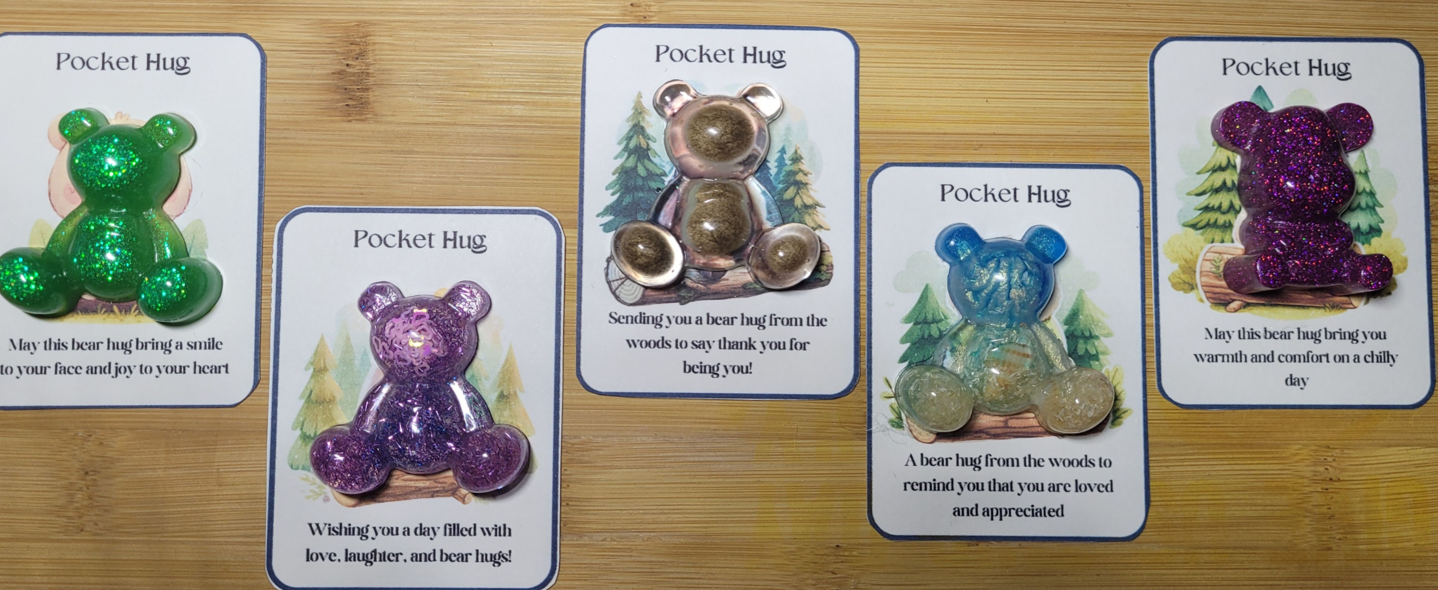 Resin teddy care cards