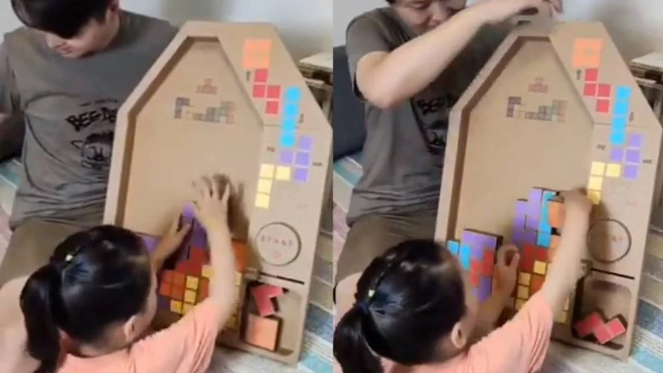 tetris de papelão