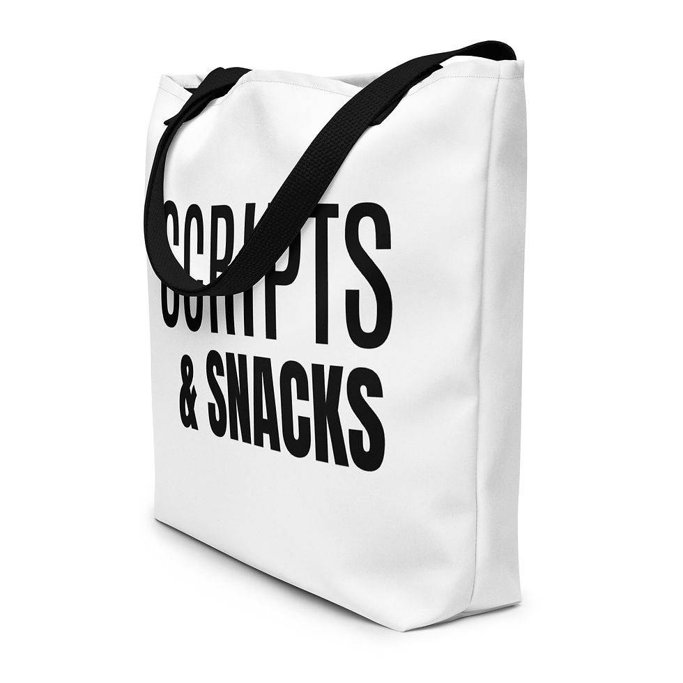 Thumbnail: "Scripts & Snacks" Large Tote Bag
