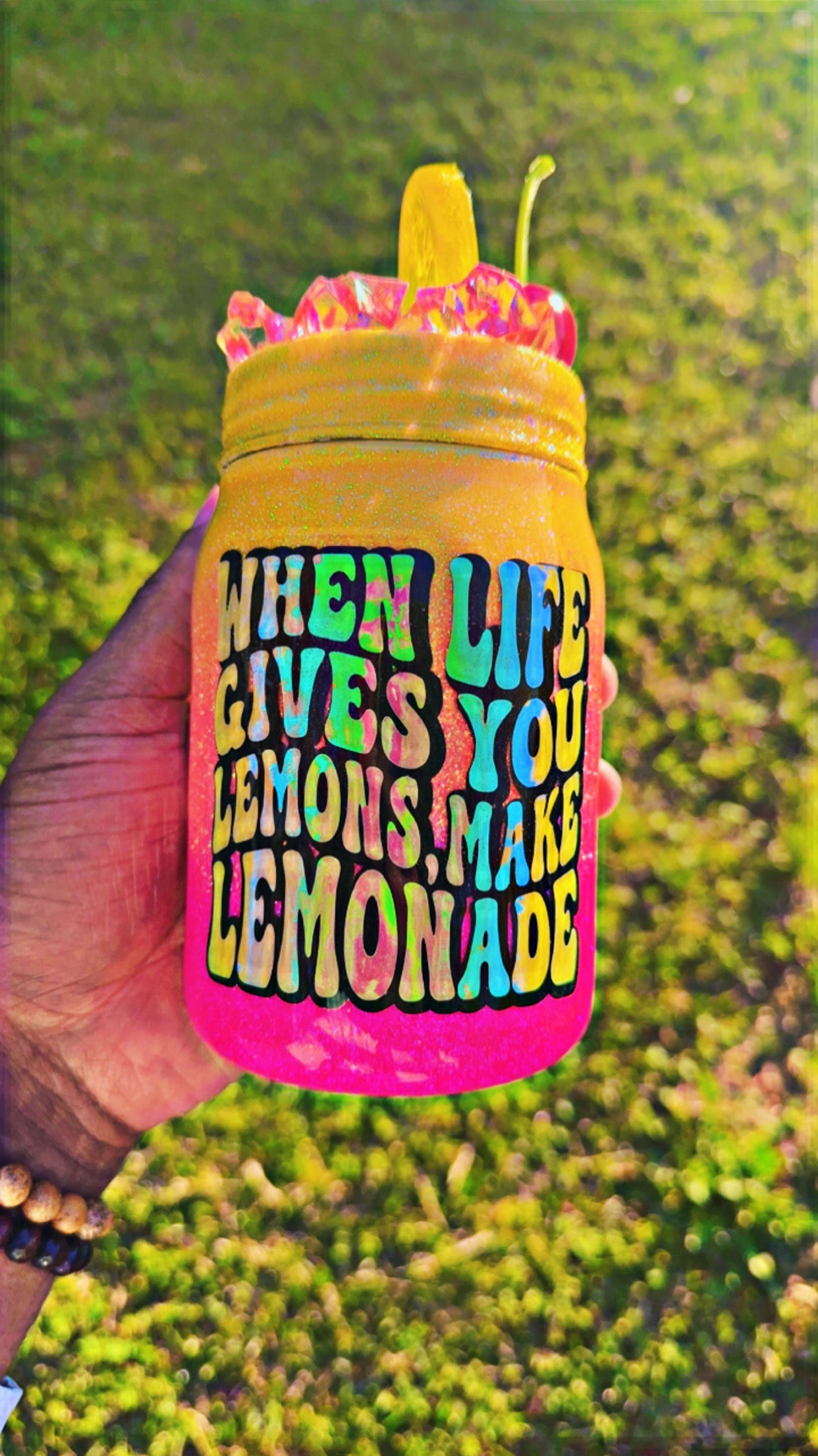 Iced Lemonade Mason Jar Tumbler