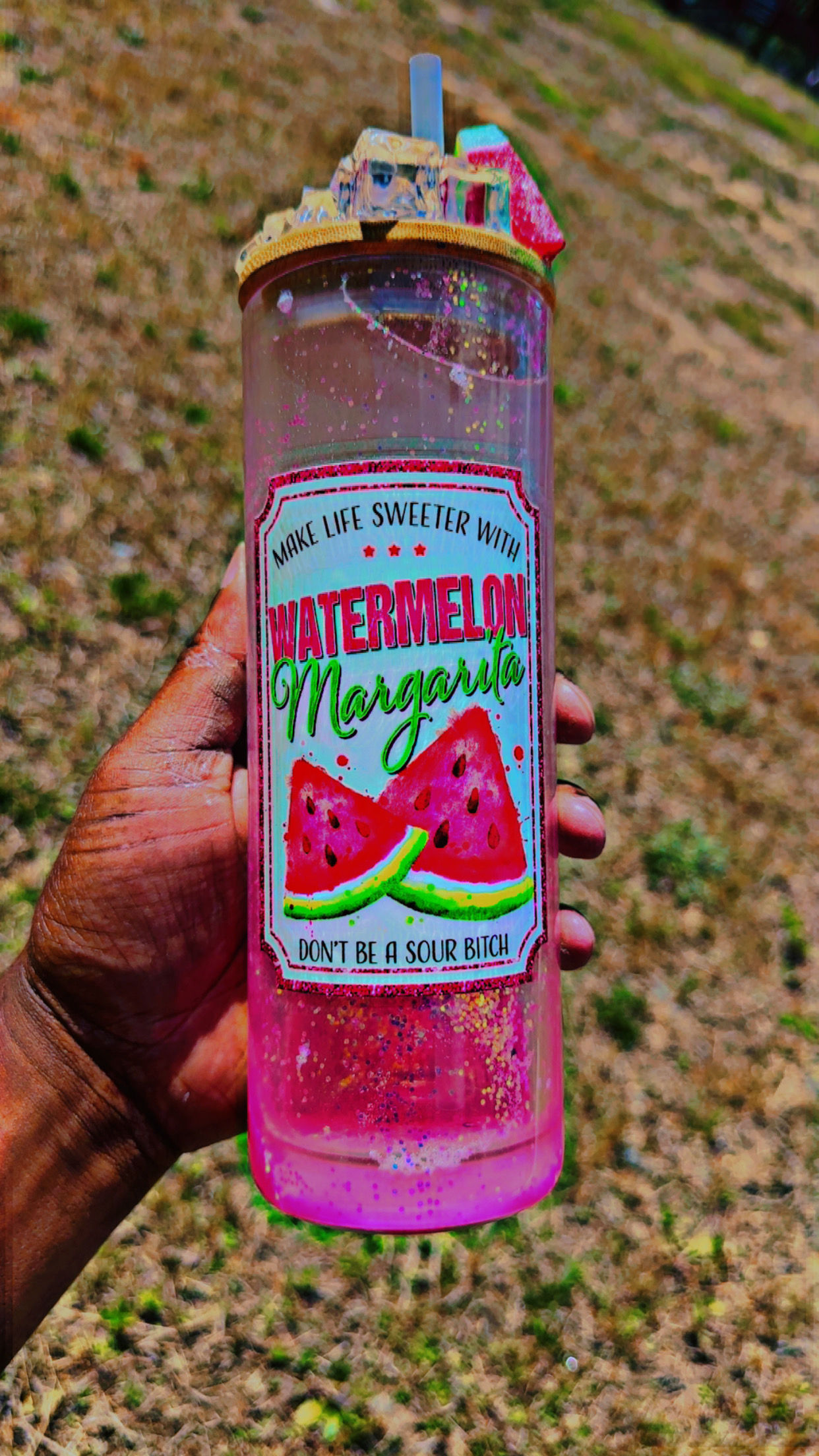 Watermelon Margarita Snowglobe