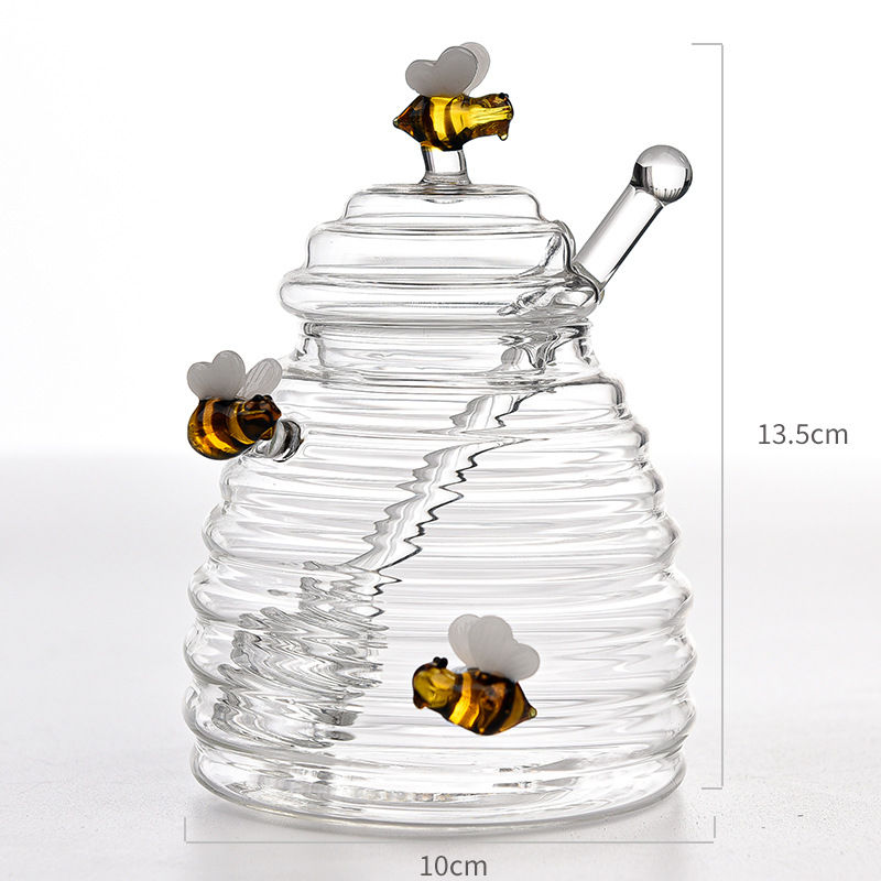 Thumbnail: 8.5 Oz High Borosilicate Glass Honey Jar