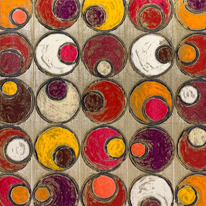 "Golden Moons" abstract painting.