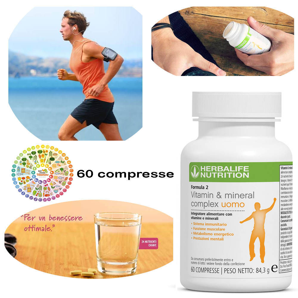 Herbalife Integratore Formula 2 Vitamin & Mineral Complex Uomo 60 Compresse