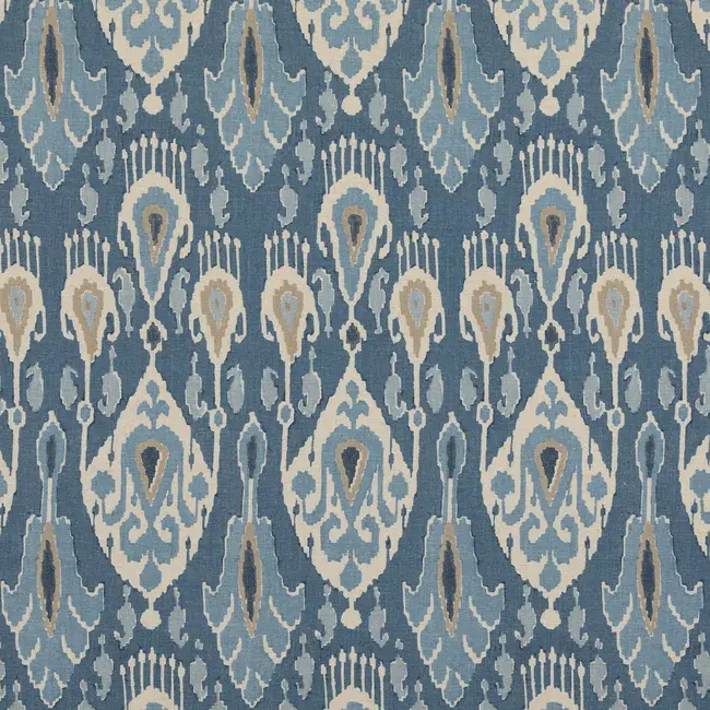 ikat bokhara blue fabric - lee jofa