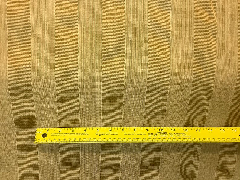 Thumbnail: Golden Tone on Tone Stripe Fabric - Vertical Stripes - Up the Roll Stripes