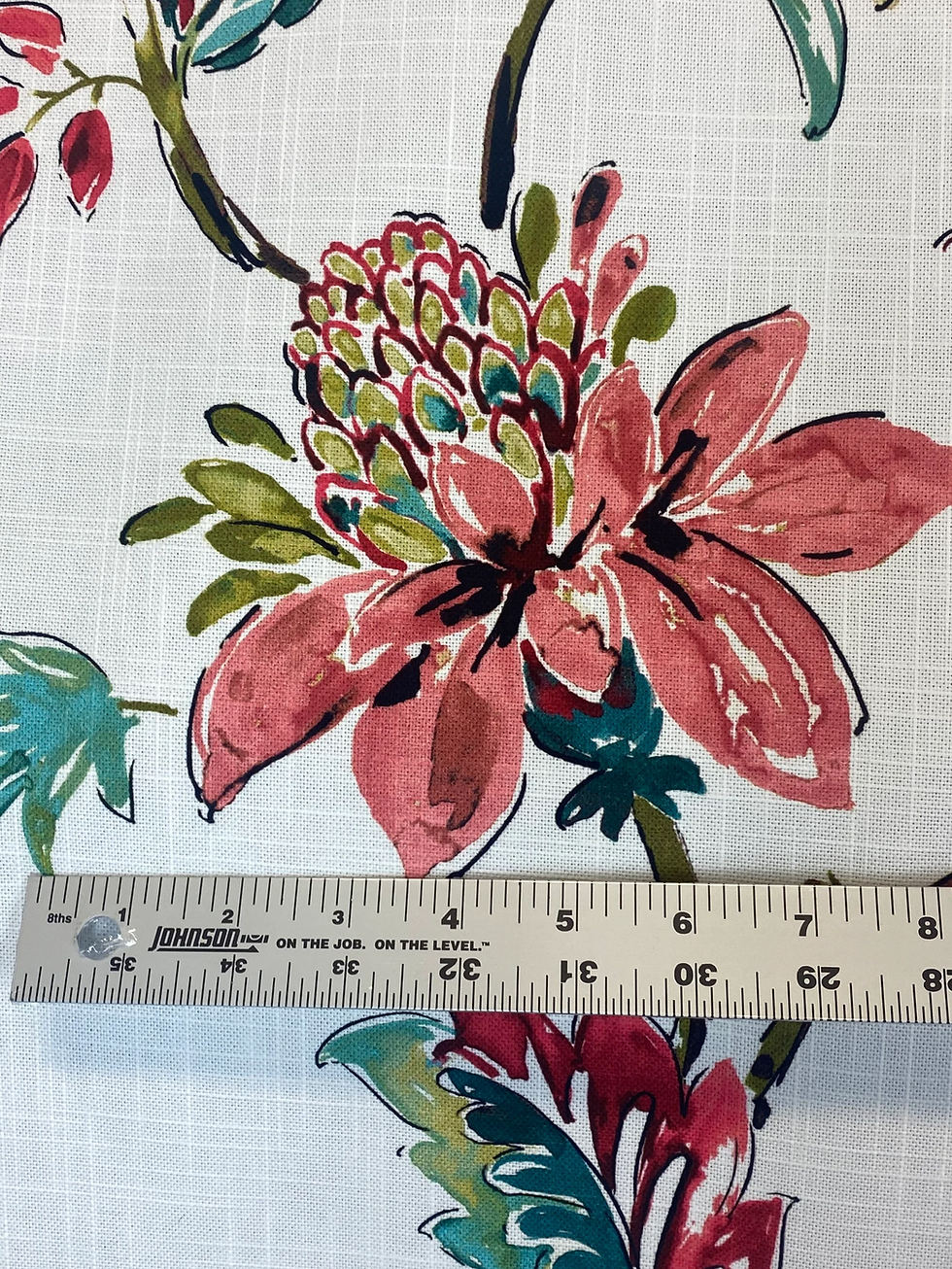 Thumbnail: Liza Coral - Floral Upholstery Fabric