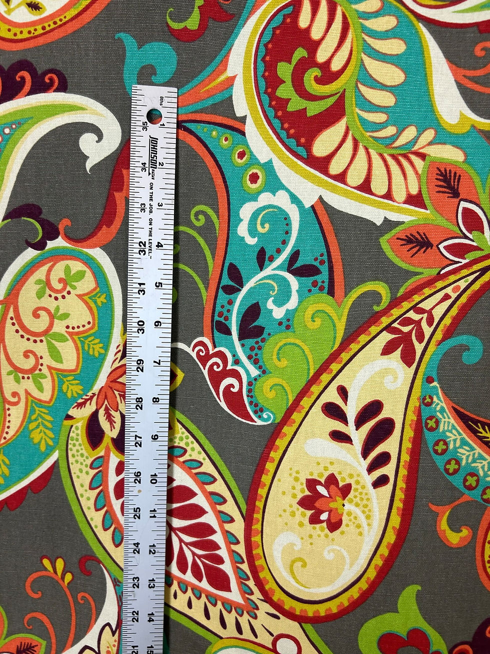Thumbnail: Paisley Punch - gray - fabric by the yard