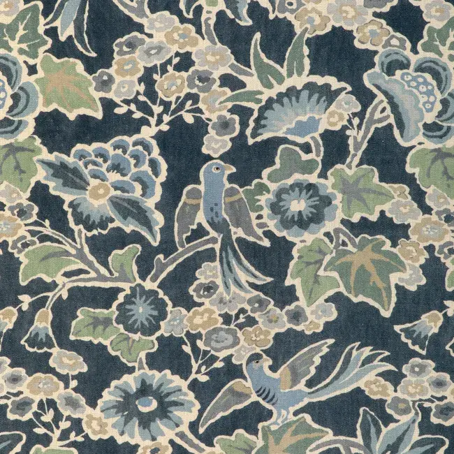 blue posy fabric by lee jofa