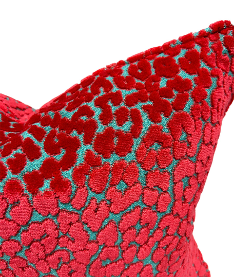Thumbnail: Leo Pomegranate Cut Velvet Pillow Cover