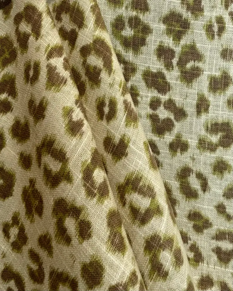 JS Brown Green Cheetah - fabric by the yard