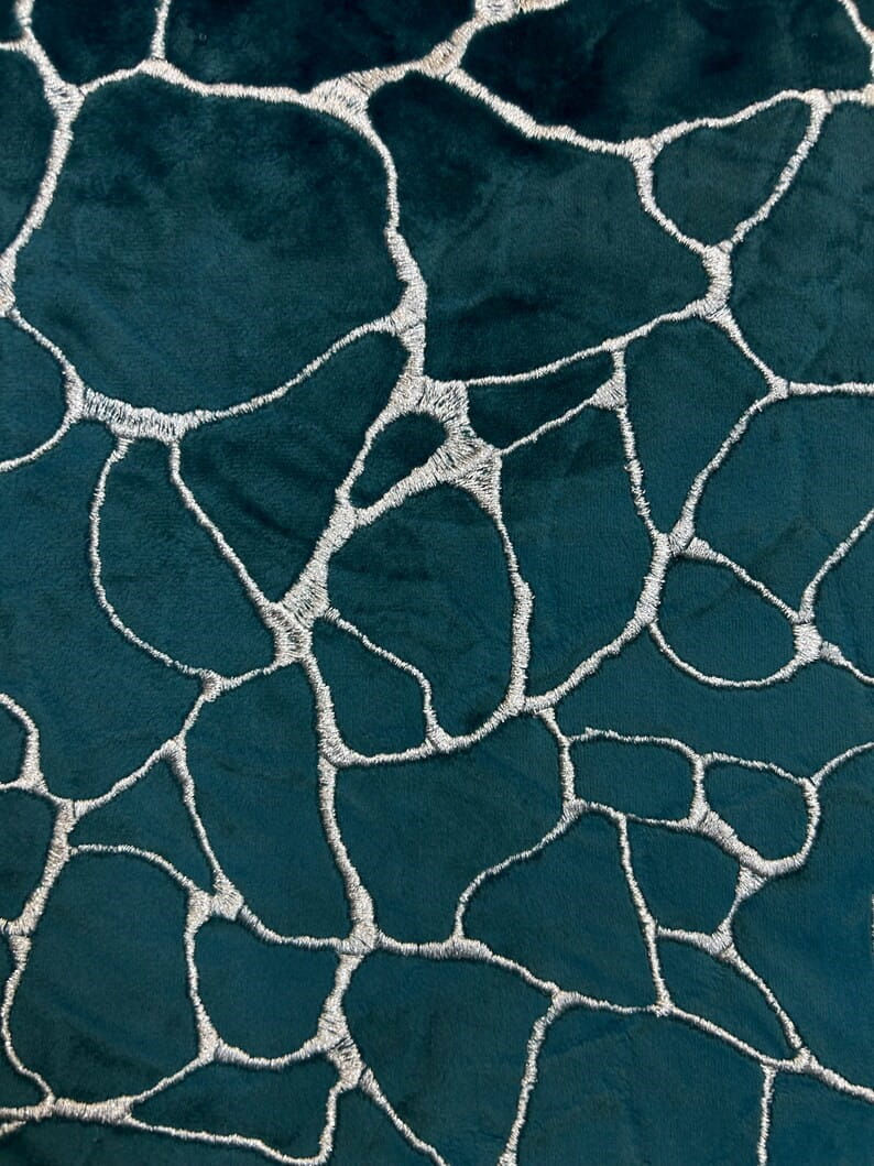 Thumbnail: Dare Lagoon Velvet Embroidery - stone - upholstery fabric - fabri