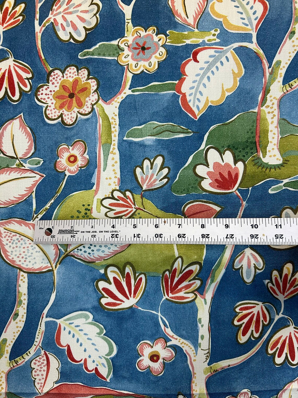 Thumbnail: Freya Marina - floral - traditional colors - bold - drapery fabric - fabric by t