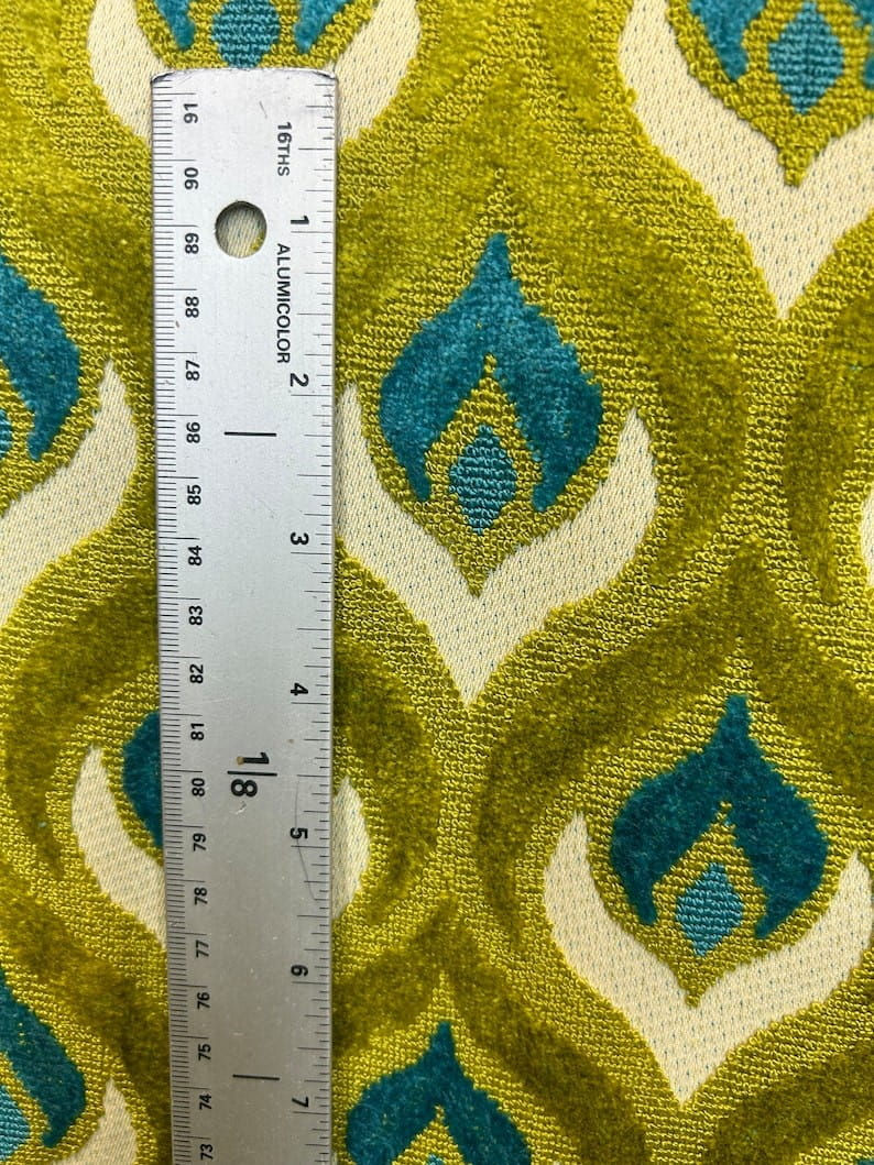 Thumbnail: Koplevitch Peacock Cut Velvet  - Gernoble - green - teal - designer choice - uph