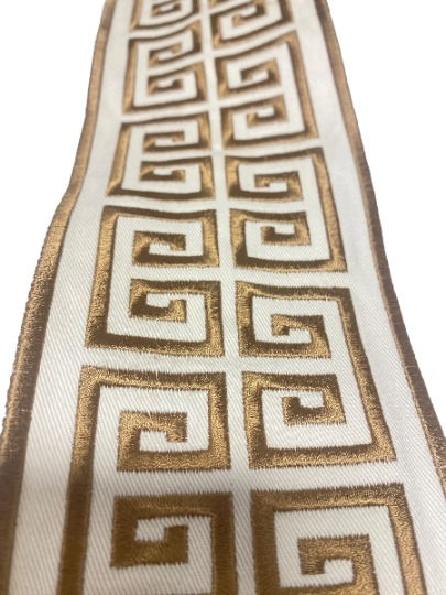 Old World Gold Embroidered Greek Key Tape Trim