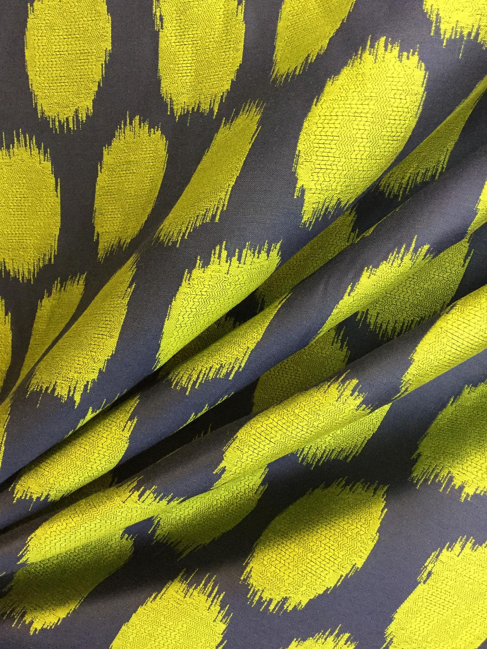 Navy & Lime Green Ikat Dots