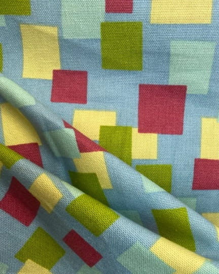 Rainbow Squares Upholstery Fabric