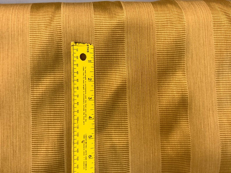 Thumbnail: Golden Tone on Tone Stripe Fabric - Vertical Stripes - Up the Roll Stripes