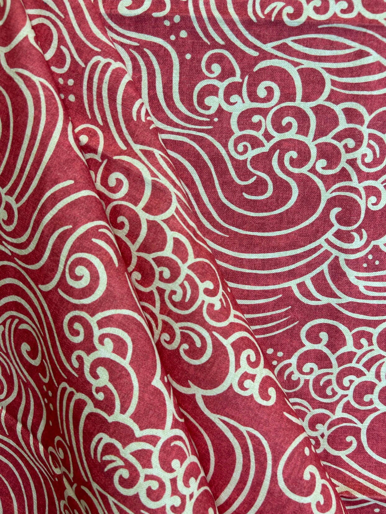 Waves Fuchsia - beachy fabric - waves - fabric by the yard
