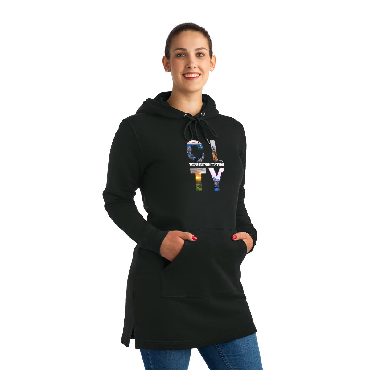 City Transformation Hoodie Dress