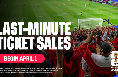 La fase de venta de última hora de entradas para la Copa Mundial de la FIFA 2026™ comenzará el miércoles 1 de abril