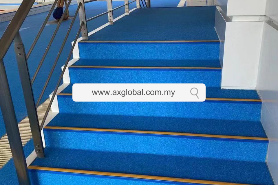 Thumbnail: Anti-Slip Swimming Floor Blue on Stairs