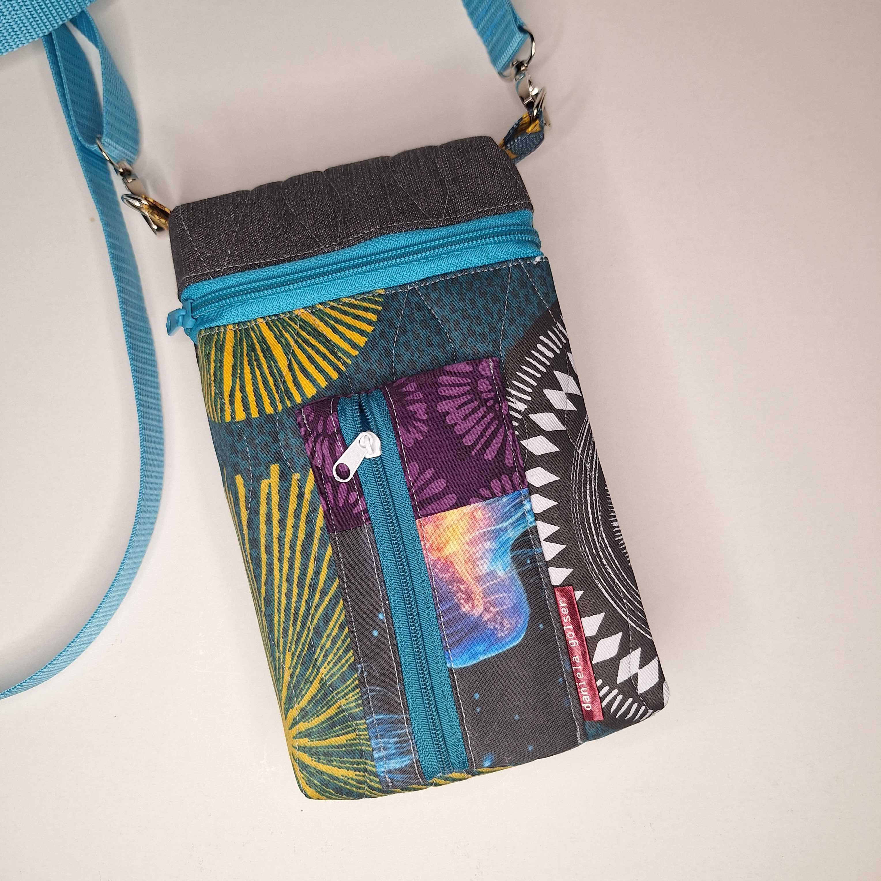 bodybag >kreise< türkis-violett, groß