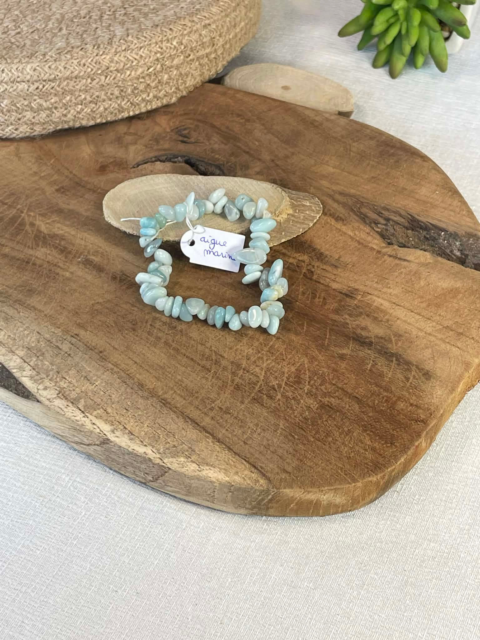 Bracelet chips Aigue-marine