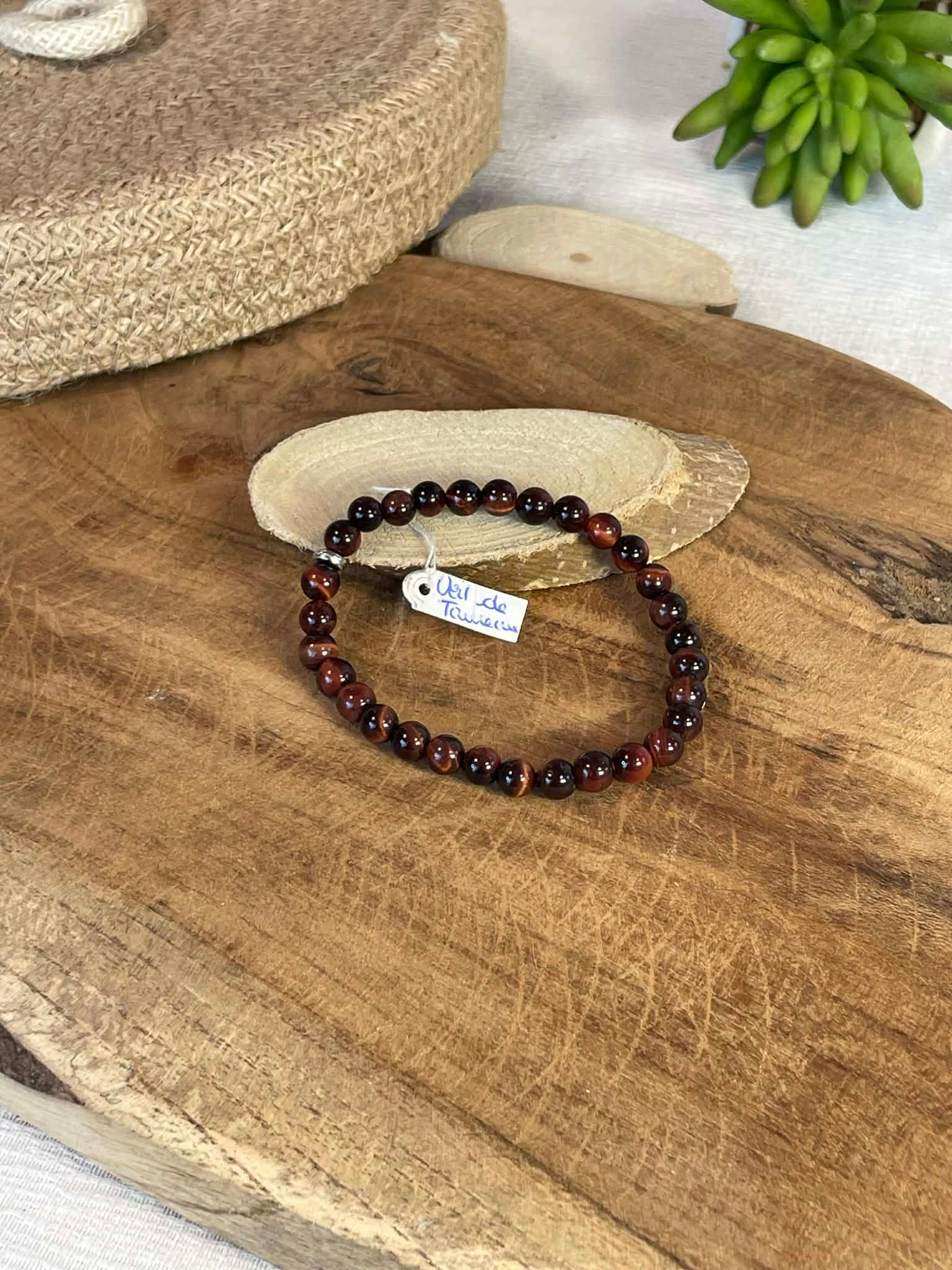 Bracelet perle Oeil de Taureau 6mm 