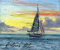 "Sailing into the Sunset", $95. 1"x 3/4"