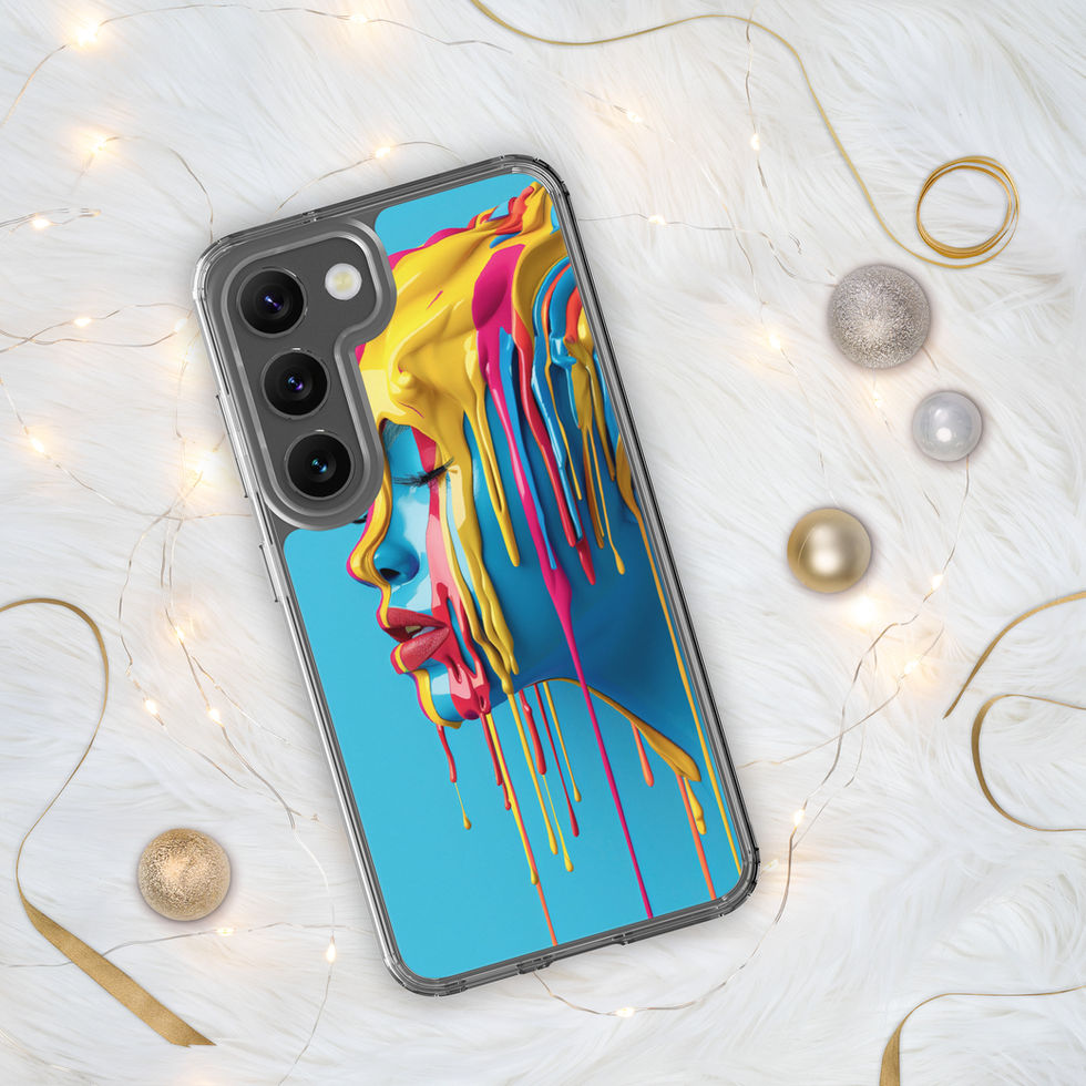 Melted Serenity clear case for Samsung with calm surreal portrait artwork, camera-cutout detail, preview 15