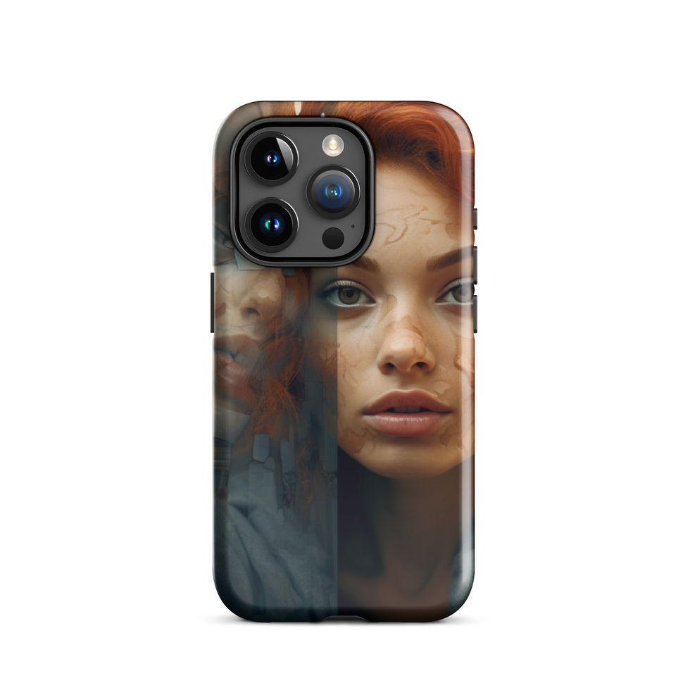 Twisted Reflection dual-layer iPhone tough case with dramatic portrait artwork, camera surround detail, image 19